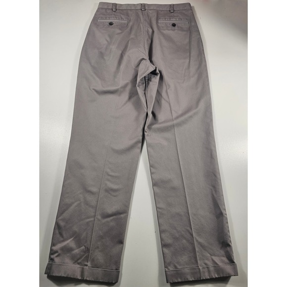 Jos A Bank travellers 34x32 (34×31) grey pleated pocket slacks career ^ - Picture 2 of 6